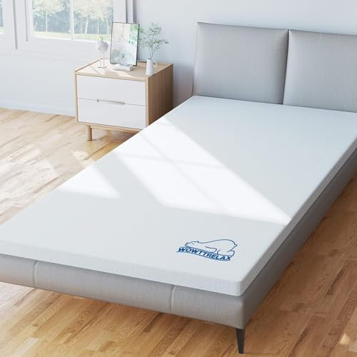 WOWTTRELAX Matratzen Topper 90x190, Öko-Tex Zertifiziert, 6 cm Höhe Gel Memory Foam Topper, Viscoelastische Matratzenauflage Gelschaum Matratzentopper mit Abnehmbarem und Waschbarem Bezug