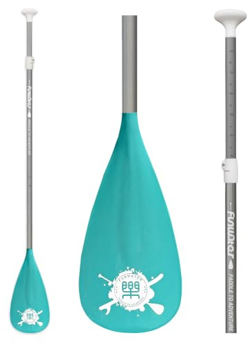 FunWater Pagaia SUP – 3 pezzi regolabile Stand Up Paddle Board Paddle Board – Tavola da paddle leggera e galleggiante – Durevole e riponibile, lame in nylon rinforzate, colpo efficiente