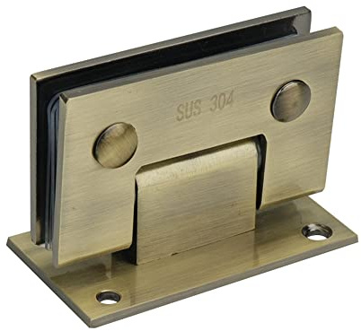 Heavy Duty 90 Degree Glass Door Cupboard Showcase Cabinet Clamp Glass Shower Doors Hinge Replacement Parts Wall-to-Glass (Oil Rubbed Bronze)