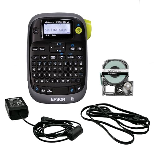 LABELWORKS Epson LW-PX300ADPT Industrieller Etikettendrucker für Büro mit Adapter - Aufkleberetiketten, Magnetetiketten kompatibel, verwendet nur 203 und 205 Schrumpfschläuche, Etikettendrucker