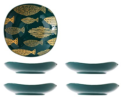 Platos Llanos de cerámica Cuadrados, el Esmalte es Suave y Brillante, fácil de Limpiar, se Puede Utilizar en hornos de microondas y lavavajillas,A,8