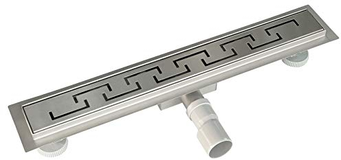 Acezanble Caniveau de douche en acier inoxydable - Kit complet extra plat - Résistant à la corrosion - Anti-odeurs - Avec siphon - Filtre à cheveux - Anti-odeurs (90 cm)