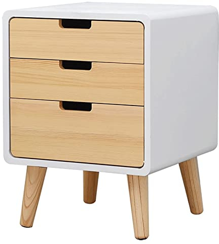 smart nightstand Table Nachttische Nordischer Nachttisch mit 3 Schubladen und 4 Holzbeinen Minimalistischer Kleiner Nachttisch Akzenttisch Schlafzimmer Sofa Ende Beistelltisch Aufbewahrungss