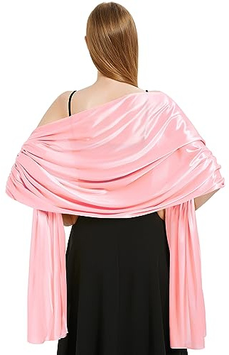 Xnova stola dam festlig 200 x 70 cm, chiffong sjal multifunktionell duk lätt, elegant överdimensionerad axelväska chiffongdukar för aftonklänning, ROSA, 200*70 cm