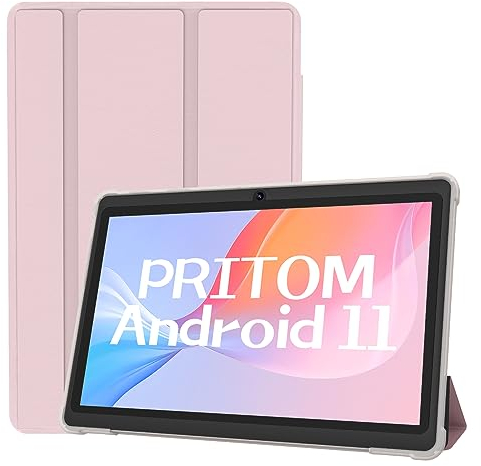 PRITOM 7-Zoll-Tablet Android 11, 4 GB (2+2 erweitern), 32 GB, (erweiterbar um 128 GB) Tablet-PC mit Quad-Core-Prozessor, 3500 mAh, HD-IPS-Display, Doppelkamera, WLAN, Bluetooth