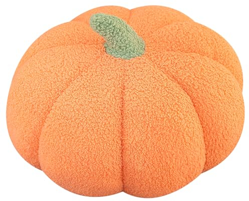 TNSLAND Cuscino Decorativo a Forma di Zucca, 25 cm, Morbido e Resistente, Design 3D Realistico, Arancione, Per Divano, Auto, Home Decor, Halloween