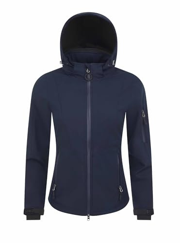 LeMieux Celine Soft Shell Jacket - Womens - Water Resistant - Breathable - Detachable Hood - Navy - UK12