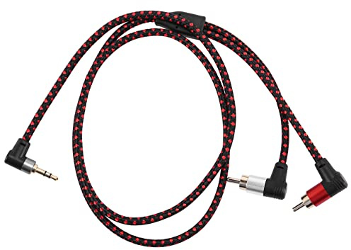 Kuuddker 90 Grados 3.5Mm Macho a 2 RCa Macho Cable Angulo Recto EstéReo AUX y Divisor Cable MicróFono Jack Plug para Laptop 1M, 429304