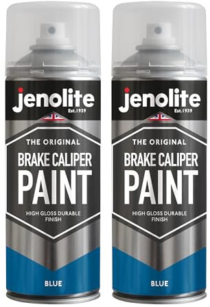 JENOLITE RAL 5017 Bremssattel-Sprühfarbe, blau glänzend, für Bremsen und Bremssattel, langlebige Oberfläche, hitze- und benzinbeständig, 2 x 400 ml