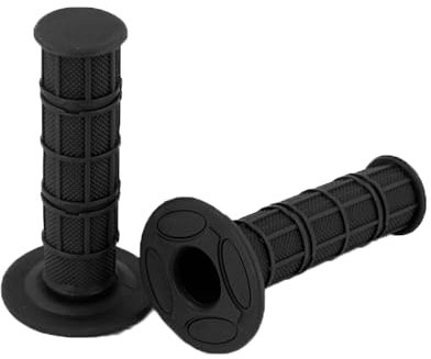 Runfarr 1 coppia di manopole per manubrio moto, 22mm universali in gomma per manubrio moto impugnature per moto da cross e pit bike - Nero