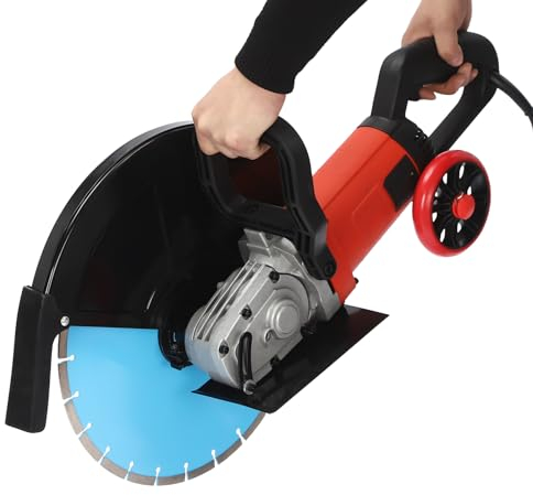 MIKIYUEER Sega per cemento, 4000 W con lama diamantata da 35 cm, sega da taglio per calcestruzzo bagnato, 3000 rpm, per materiali come acciaio, marmo, granito, cemento, legno, piastrelle di ceramica