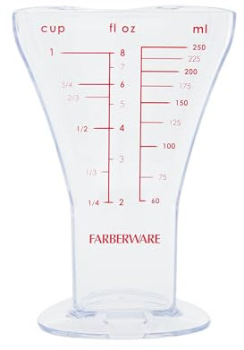 Farberware Professioneller 1 Cup Euclid Messbecher Genaue Messungen, BPA-freier Kunststoff, spülmaschinenfest