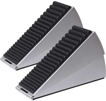 LIUCONGBD 2 Pack Heavy Duty Door Stopper, 3 Inch Stainless Steel Spring Door Stop, Extra Large Door Wedge for Indoors and Outdoors, Non-Slip Rubber Tall Doorstop Wall Protector for Keep Door Open