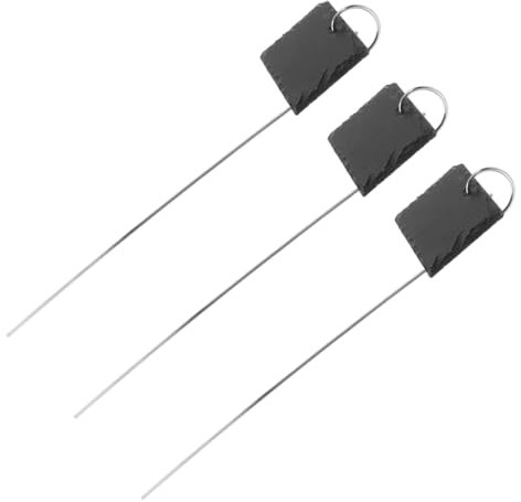 HANABASS Robuste Gartenstecker Aus Stein Und Edelstahl 3 Stück Pflanzenschilder Etiketten Für Den Einsatz Im Garten Im Freien