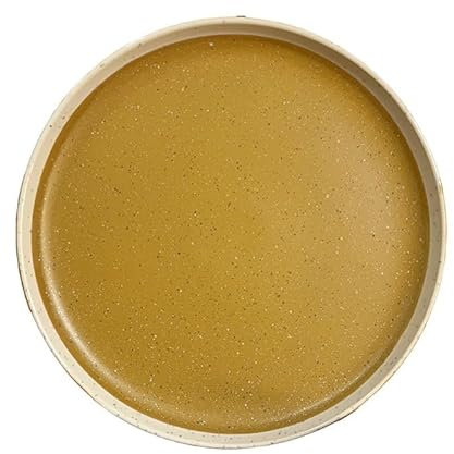 NEBE Piatti Moderni Piatti e Ciotole for la casa in Stile Giapponese Giallo Semplice e Moderno, stoviglie in Ceramica for Piatti Occidentali Piatti Fondi(3PCS)