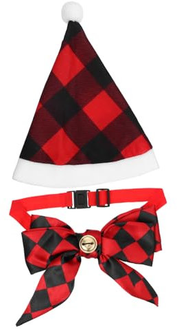 ibasenice Weihnachtsmützen Für Katzen Und Hunde Mit Verstellbarer Fliege Aus Strapazierfähigem Polyester Für Festliche Fotoshootings