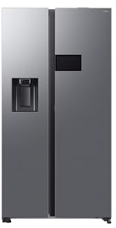 Samsung RS90F64EETEF Réfrigérateur Américain Side-by-Side 621 L, Écran 9″ LCD AI Home, Distributeur eau & glaçons, Inox argenté