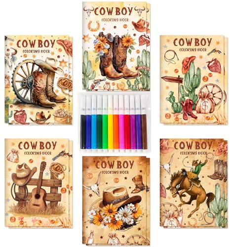 LaVenty Färbung Bücher Bulk Pony Cowboy Pferd Party Fillers mit Stiften