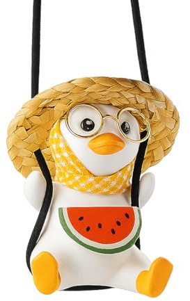 KEWUF Pendentif Voiture Canard,Ornements de Voiture, Swinging Canard Oscillant Pour Voiture, Swinging Duck Miroir de Voiture Rétroviseur Ornements Pour Cadeaux D'anniversaire Décoration