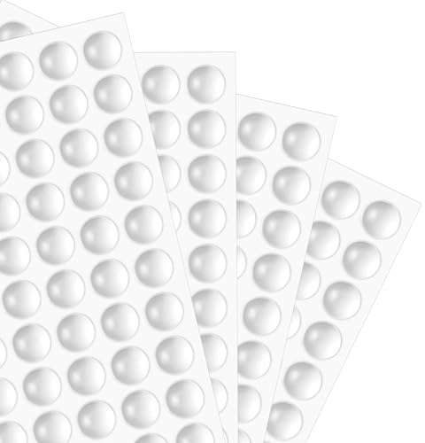 ElevateTech Lot de 400 pare-chocs ronds en silicone transparent pour porte d'armoire de cuisine - 1 cm - Tampons circulaires pour cadres photo, dessus de table