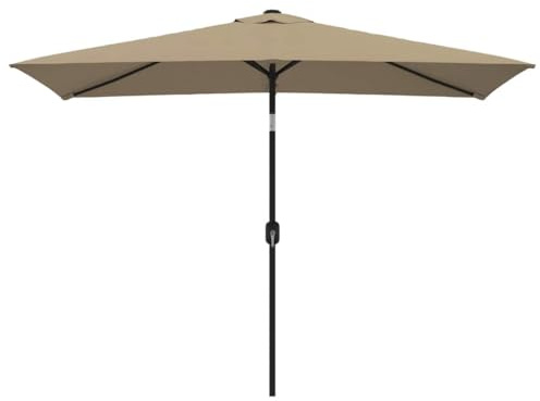 CIOURSTO Sonnenschirm 300cm x 200cm Sonnenschutz Marktschirm Gartenschirm Mehrfachauswahl Balkon rechteckig (taupe)