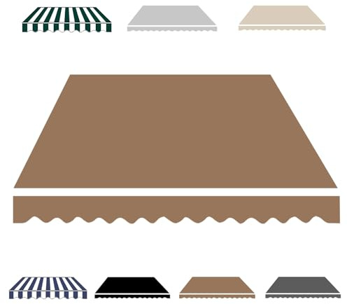 Telo per Tende da Sole Manuale 2.0m 2.5m 3.0m 3.6m 4m 5m, Tessuto di Ricambio per Tende da Sole da Giardino Esterno, Tettoia di Ricambio Retrattile per Balcone(Cachi,300x150cm)