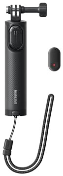 Insta360 Kit Mini télécommande et trépied 2-en-1 (2.0), Perche et trépied léger, Mini télécommande,contrôle de la caméra à Distance, Adaptateur Universel à 3 Broches et1/4 vers 2 Broches, Noir