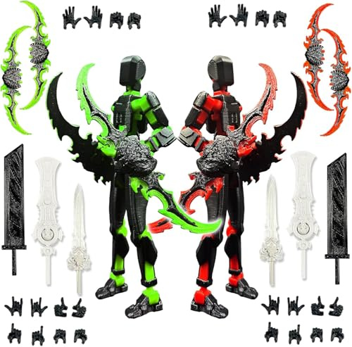 Rsipean Juego de figuras de acción T13 a partir de 3 años (montaje completado), 3D impreso con múltiples articulaciones movibles Titan 13 Lucky Dummy 13 Mobile Robot, Nova 13 figuras de acción