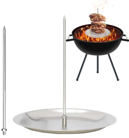 Broche verticale pour barbecue - Support de viande amovible en acier inoxydable - Support de taco lourd en acier - Support de tournebroche droit - Bâton de cuisson robuste pour shawarma, poulet, bœuf