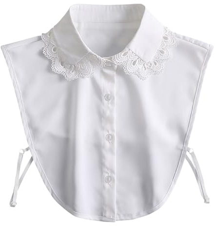 VILLCASE Cuello Falso de Gasa para Mujer, Cuello de Camisa Desmontable, Elegante y Suave, Transpirable, Adecuado para Vestidos y Fiestas