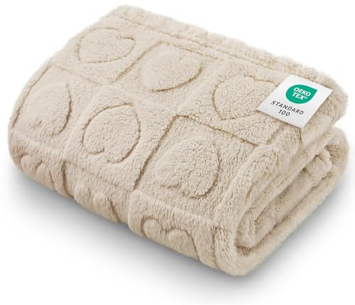 luciphia Waschbare Weiche Hundedecke Katzendecke，Flauschige Kuscheldecke für Haustiere, Kätzchen und Welpen，Verdickte Haustierdecke zur Nutzung auf Sofas, Hundebetten, Transportboxen,Beige 145*100cm