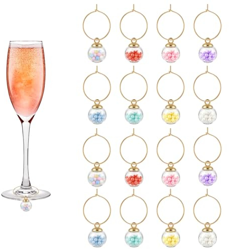 Minfuerang Ciondoli per Distinguere i Bicchieri da Vino, Segnabicchieri Marcatori di Ciondoli per Bicchieri di Vino, Segna Bicchieri Calici Charms per Feste,Cocktail,Champagne