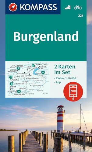 KOMPASS Wanderkarten-Set 227 Burgenland (2 Karten) 1:50.000: inklusive Karte zur offline Verwendung in der KOMPASS-App. Fahrradfahren.