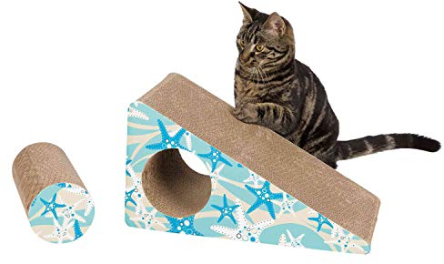 Trixie 48003 Kratzrampe, 2-teilig, 44 × 23 × 21 cm, türkis