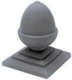 6 x Linic Acorn Fence Top Finials & 3 Fence Post Cap. Rot Proof, UK Made. (GT0010) Free UK Postage (Grey)