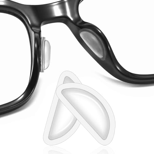 Mr.ZzjOOj Eyeglass Nose Pads, Soft Silicone Adhesive Air Chamber Glasses Nose Pads, 3.5mm Heighten Nose Pads for Plastic Frames, 12 Pairs (Clear)