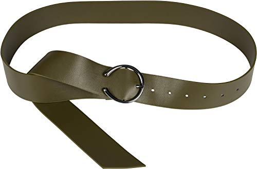 styleBREAKER Cinturón de cintura unicolor para damas con hebilla en forma de herradura, unicolor, cinturón de cadera, talla única 03010120, color:Verde oliva