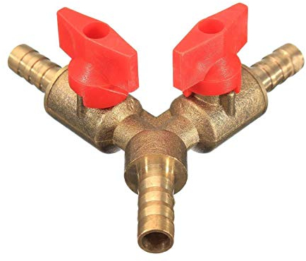 ZHaonan- Messingschlauch, 5/16 8mm Y 3-Wege absperren Kugelhahn Fitting, Messing Schlauchkupplung Fuel Gas Tee, Wasserschlaucharmaturen