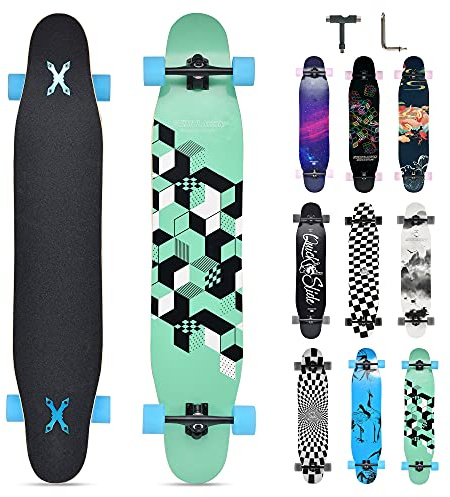 Opurtdor Longboard Skateboard Principiante Complete Cruiser Dancing Longboard Legno Acero Outdoor Freeride per Giovani Adulti