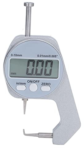 LiebeWH Dickenmesser 0-10 Mm Bereich LCD Bildschirm Digitalanzeige Gekrümmte Spitze Mini Dickenmesser Bügelmessschraube Digital Dickenmessgeräte für Weiche Materialien