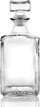 Borgonovo Dekanter Excalibur aus Glas, verziert mit Deckel, 1 l, Glas, mehrfarbig