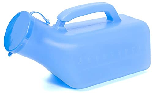1 förpackning -Mäns urinal spillsäker urinal -Anti-spill Återanvändbar för män med lock Urinal tratt för hemresor utomhus Blå Glad
