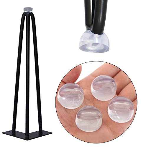 Melko Tischbeinschoner Bodenschutz Hairpin Legs 10-12 mm 4-teilig Silikon | transparent, rutschfest, schützt Böden vor Kratzern und Dellen, ohne Kleber aufsteckbar, für Esstisch und Stühle, 30x30x15 mm