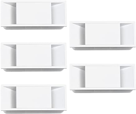Qliving Pasacables para cables (5 unidades, rectangulares, 152 x 61 mm), color blanco