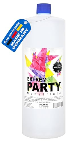 HERRLAN® EXTREM PARTY Nebelfluid 1000 ml – wasserbasierte Nebelflüssigkeit mit hoher Dichte & Standzeit – rückstandsfrei & geruchsneutral – Made in Germany – frisch produziert
