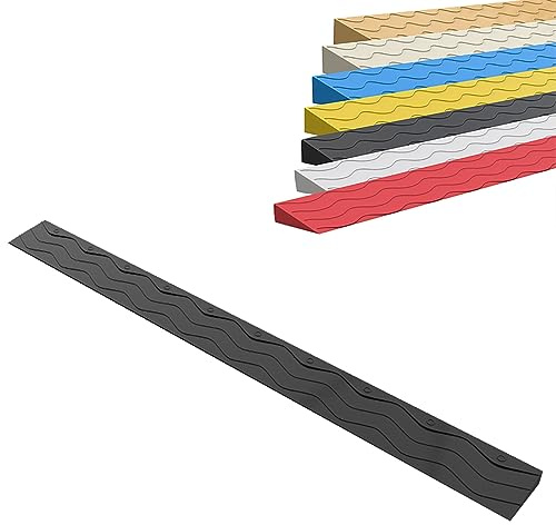 Schwellenrampen, Bordsteinrampe für den Innenbereich für Schwellenrollstuhl-Roller-Kehrroboter, tragbarer, rutschfester Vollkunststoff, 1–6,5cm Höhe, schneidbare Rampe für Rollstühle, 5 Farben ( Color