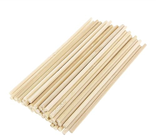 MEMOFYND 30 Stück 8 mm x 30 cm Runde Bambus-Bastelstäbe, Ideal für Basteln, Dekoration und Geschenke