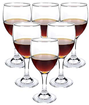 Bicchieri da Vino in Cristallo con Tazza di Vetro Set di 6 Bicchieri da Vino Rosso Vetreria Piccolo Bicchiere da Vino Adatto per Uso Domestico Bicchieri da Vino da Picnic (Colore :) (Trasparente)