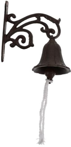 IMIKEYA Cast Iron Cranking Bell Vintage Garden Decor Rustic Iron Door Bell Home Accessories Sign