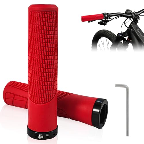 xiaoxiaozhijia Puños de Bicicleta Ergonómico,Manillar de Bici Universal de 22mm,Manillar de Empuñadura para MTB/BMX/Montaña/Bici Plegables/Bicicletas Urbanas/Scooter (Rojo)